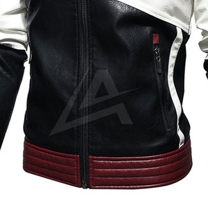 Men's Premium Quality <b>Top</b> Selling Light Weight Stylish Breathable <b>Leather</b> Jacket Stand Collar <b>High</b> Street Style Canvas Fabric - Product Image 6