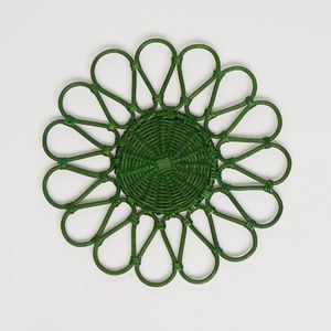 Nice Design Natural Rattan Flower <b>Placemat</b> Eco-friendly for Tableware Restaurants and Kitchen Ware Wholesale From Vietnam - Product Image 1