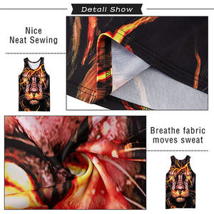 Débardeur décontracté en polyester pour hommes, séchage rapide, taille XL avec impression décorative - Product Image 4