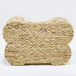 Artex Dong เตียงสัตว์เลี้ยงทำจากผักตบชวาสานเป็นมิตรกับสิ่งแวดล้อมพร้อมเบาะรองนอนสำหรับสุนัขและแมวในห้องนั่งเล่น - Product Image 3