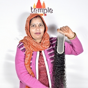 Extensiones de Cabello Humano Natural Sin Procesar 100% Indio, Color Negro, Cierre 2x6, Cutícula Alineada, Venta al Por Mayor - Product Image 5