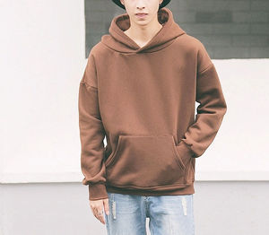 Plus Size 500gsm Heavyweight Hoody Oversized <b>Hoodie</b> Hip Hop Blank Men 65% Cotton 35% <b>Polyester</b> <b>Hoodie</b> - Product Image 6