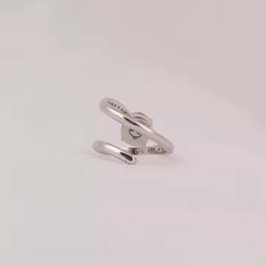 Green Round Cut Lab Grown Diamond Bypass Engagement Ring With Tiny Round Lab Created Diamond Ring Solid Gold Diamond Ring - Product Image 3