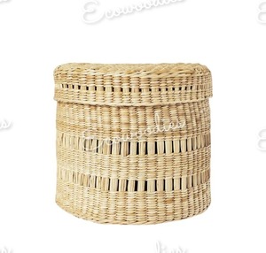 Eco-Friendly Multifunctional Woven Rattan <b>Wicker</b> <b>Laundry</b> <b>Basket</b> Lid Shape Storage <b>Baskets</b> for Kitchen Living Room and Bedroom - Product Image 6