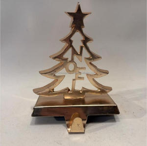 Noel Slogan Gold Xmas Pine Tree <b>Stocking</b> <b>Holder</b> <b>Stocking</b> Hanger Hook Christmas Decoration For Home - Product Image 1
