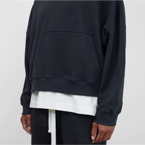 Sudadera con Capucha Personalizada de Color Oscuro, 100% Algodón Lavado, de Alta Calidad, Forro Polar Grueso, Diseño Bordado - Product Image 4