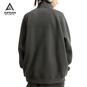 เสื้อฮู้ดดี้ผู้หญิง Aifran Sports สกรีนโลโก้ตามสั่ง ทรงโอเวอร์ไซส์ ไหล่ตก ซิป คุณภาพสูง ผ้าเฟรนช์เทอร์รี่ ทรงครอป - Product Image 3