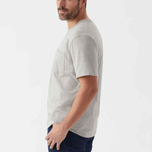 T-shirts unisexes à poche avant 100% coton, haute qualité, impression de logo personnalisée, motif uni, meilleurs t-shirts du fabricant pour l'été - Product Image 3
