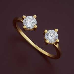 Bague en argent 92,5 tendance et décontractée, ouverte, avec incrustation en or rose et placage rhodium, modèle 176838 pour fiançailles - Product Image 1