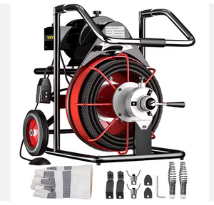 Máquina eléctrica de limpieza de tuberías y desagües de 30m (100 pies) y 16mm (1/2 pulgada) con cuchillas, tipo serpiente para desagües. - Product Image 3