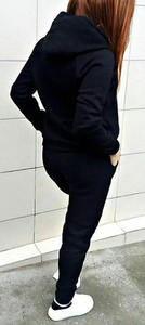 Vente en gros de survêtements 2 pièces en polaire rose personnalisés pour femmes, coton décontracté, logo anti-technique, OEM disponible - Product Image 4