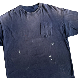 Camiseta de Bolsillo con Efecto Desgastado Personalizada para Hombre, Estilo Vintage, Lavada, con Salpicaduras de Pintura, Estilo Urbano, Talla Grande, Algodón Suave, Venta al Por Mayor OEM - Product Image 5