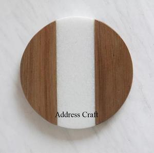 Latest Classic Design <b>Marble</b> Natural Wood Coaster Non-Slip Eco-Friendly 4 Inch Luxury Home Hotel Restaurant Tableware Drinks Tea - Product Image 6