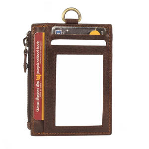 ที่ใส่บัตรเครดิตหนัง PU คุณภาพสูงแบบคลาสสิกกระเป๋าสตางค์บัตร RFID กระเป๋าซิปช่องใส่บัตรประจำตัว - Product Image 1