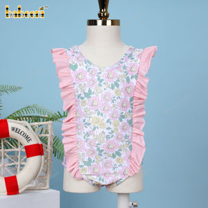 Traje de Baño Bikini para Niñas Babeeni, Diseño Floral Rosa y Amarillo, para Niños, OEM, ODM, Venta al por Mayor, Certificado OEKO-TEX, Transpirable, de Secado Rápido - Product Image 1