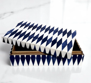 Caja de Joyería de Resina con Incrustaciones de Hueso de Primera Calidad, con Incrustaciones de Concha Cuadrada y Forma Rectangular - Product Image 5