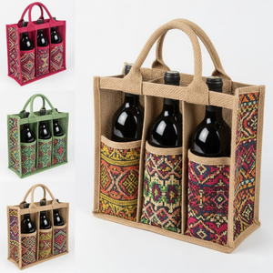Sac promotionnel en jute du Bangladesh écologique avec motif jacquard, poignée tendance et revêtement, sans fermeture - Product Image 2