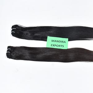 Extensiones de cabello humano virgen sin procesar indio crudo cutícula alineada Color de cabello natural Paquetes rectos templos-Cabello natural - Product Image 2