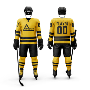 Maillots de hockey sur glace personnalisés en polyester/coton, uniformes d'équipe sublimés, fabricant OEM ODM en gros, doux, respirants, 220g - Product Image 3