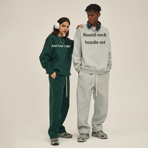 Hot Selling High Quality Unisex Custom Sweatshirt Sweat Suits Oversized Heavy Hoodies for Unisex <b>Tracksuit</b> 100% Cotton - Product Image 1