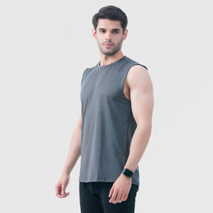 Ventes en gros de débardeurs de sport pour hommes en coton uni, sans manches, pour l'été, la salle de sport, la course à pied, le fitness - Product Image 6