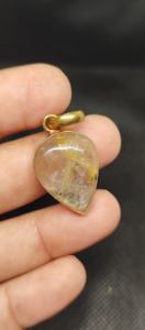 จี้ทองเหลืองประดับควอตซ์รูไทล์สีทองธรรมชาติ เครื่องประดับควอตซ์รูไทล์สีน้ำเงิน - Product Image 5