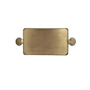 Top tendance Rectangle Golden Fruit Restaurant Plateau décoratif en métal ensembles plateaux de service arabes européens en acier inoxydable - Product Image 4