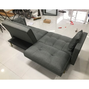 Modern 1.95m Convertible <b>Sofa</b> <b>Bed</b> with Grey Fabric SFG68022 Inflatable <b>Sleeper</b> <b>Sofa</b> with Wooden Frame for Living Room Dining - Product Image 6
