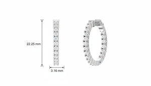 Boucles d'oreilles créoles en or 14 carats et diamants naturels, or et diamants éthiques, à l'envers - Product Image 2
