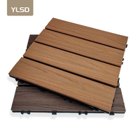 Tuiles composites à emboîtement pour jardin, installation facile, terrasse, tuiles WPC DIY, tuiles en bois-plastique PVC, revêtement de sol en bois