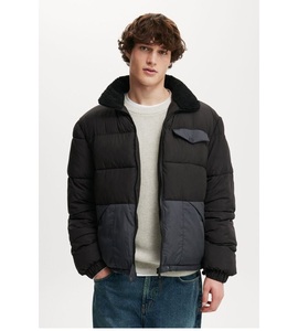 New Style Men's Quilted Puffer <b>Jacket</b> With Patch Logo <b>Padded</b> Winter <b>Hood</b> Coat Fashion Plus Size Outerwear Zip Up <b>Jacket</b> For Men - Product Image 5