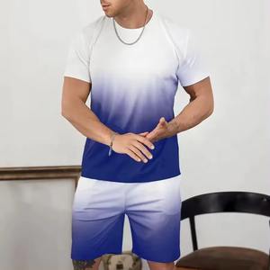 Ropa informal, trajes personalizados para hombres, conjuntos de trajes de estilo de gimnasio, conjunto corto de lavado ácido, conjunto de algodón transpirable de verano para hombres, conjunto de manga corta para hombres - Product Image 5
