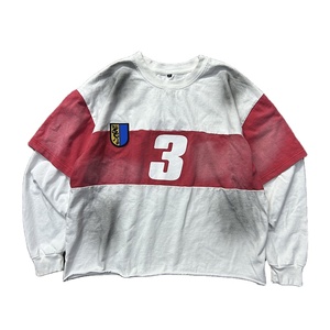 เสื้อยืดพิมพ์ลายตามความต้องการของผู้ผลิตเสื้อผ้าผ้าฝ้าย100หลวมขนาดใหญ่เสื้อยืดแขนสองชั้นซักกรด DTG ออกแบบได้ตามต้องการ - Product Image 5