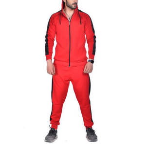 Chándal de algodón 100% para hombre, Sudadera con capucha de retales y pantalones acampanados para correr, conjunto de chándal de invierno - Product Image 1