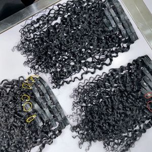 Clip dans le ruban adhésif dans les cheveux bouclés birmans couleur naturelle 100% extensions de cheveux humains vietnamiens Remy bruts vierges - Product Image 4