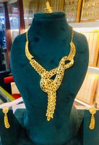 24K Plaqué Or Vintage Comores Mayotte Style Bijoux de Mode Ensemble Comprend Élégant Cuivre Diamant Collier Bracelets Cadeau pour les USA - Product Image 5