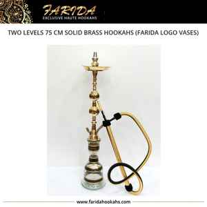 2022 Farida Luxury 75 cm Cachimbas de dos niveles de latón macizo con técnica de espejo grabado a mano y logotipo de lujo Estilo tradicional - Product Image 3