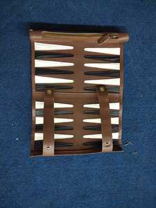 AQDAS INDUSTRIES High Quality PU Leather Unisex <b>Backgammon</b> Set with <b>Pieces</b> Dices Custom Logo for Travel Foldable Deluxe - Product Image 4