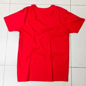 Camiseta de Manga Corta para Hombre, Talla Grande, 100% Algodón, Roja, Transpirable, con Diseño Personalizado en la Parte Delantera, 180 GSM, Impresión Serigráfica, Marca Privada - Product Image 4