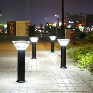 Lampes solaires de jardin à LED étanches pour l'extérieur tout-en-un en aluminium avec batterie au lithium pour éclairage de rue