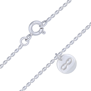 Silver <b>Bead</b> Ball Infinity Disc Charm <b>Anklet</b> - Product Image 1