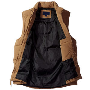 Softshell de poliéster cálido de invierno para hombre con chaleco hinchado forrado de lana, chaleco acolchado impermeable informal, chaqueta sólida personalizada, chaleco para hombre - Product Image 6