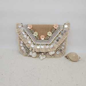 Pochette à broderie blanche et multi pochette en coton personnalisée - Product Image 1