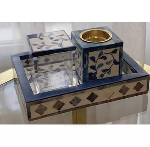 Arabian Style Bone Inlay Bakhoor Set Handcrafted Decorative <b>Incense</b> Burner and Storage <b>Box</b> for Oud, Home Fragrance, and Gifting - Product Image 2