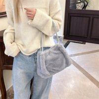 Nouveau sac à main élégant et tendance, sac en fourrure automne-hiver, sac fourre-tout en peluche de niche pour femme, printemps