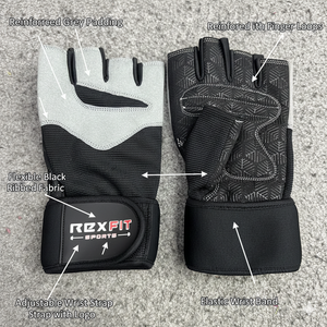 ถุงมือออกกำลังกายแบบกำหนดโลโก้ได้ ถุงมือออกกำลังกายแบบครึ่งนิ้ว ถุงมือออกกำลังกายแบบมีที่พยุงข้อมือ ถุงมือออกกำลังกายแบบระบายอากาศได้ สำหรับทุกเพศ ถุงมือยกน้ำหนักที่ดีที่สุด - Product Image 4