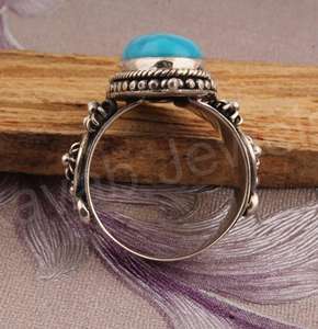 Arizona turquesa 10x14mm bisel ajuste sólido 925 plata esterlina eternidad anillo Vermeil minimalista joyería de mujer para fiestas - Product Image 6