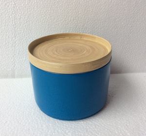 Pot en bambou bon marché récipient de stockage d'épices en bambou avec couvercle pot de stockage de fleurs cuites organisateur rond - Product Image 3