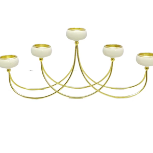 Style européen métal cristal verre cinq têtes bougeoir artisanat 5 bras vente chaude maison décoration de noël - Product Image 1