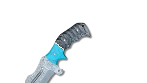 Couteau de survie pour le camping et la randonnée avec manche en micarta et résine, étui en cuir - Product Image 2